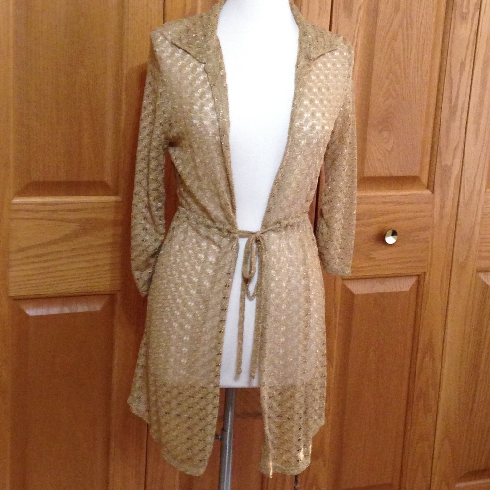 ELIF for Jordan Taylor - Sheer Gold Cover-Up - NWT